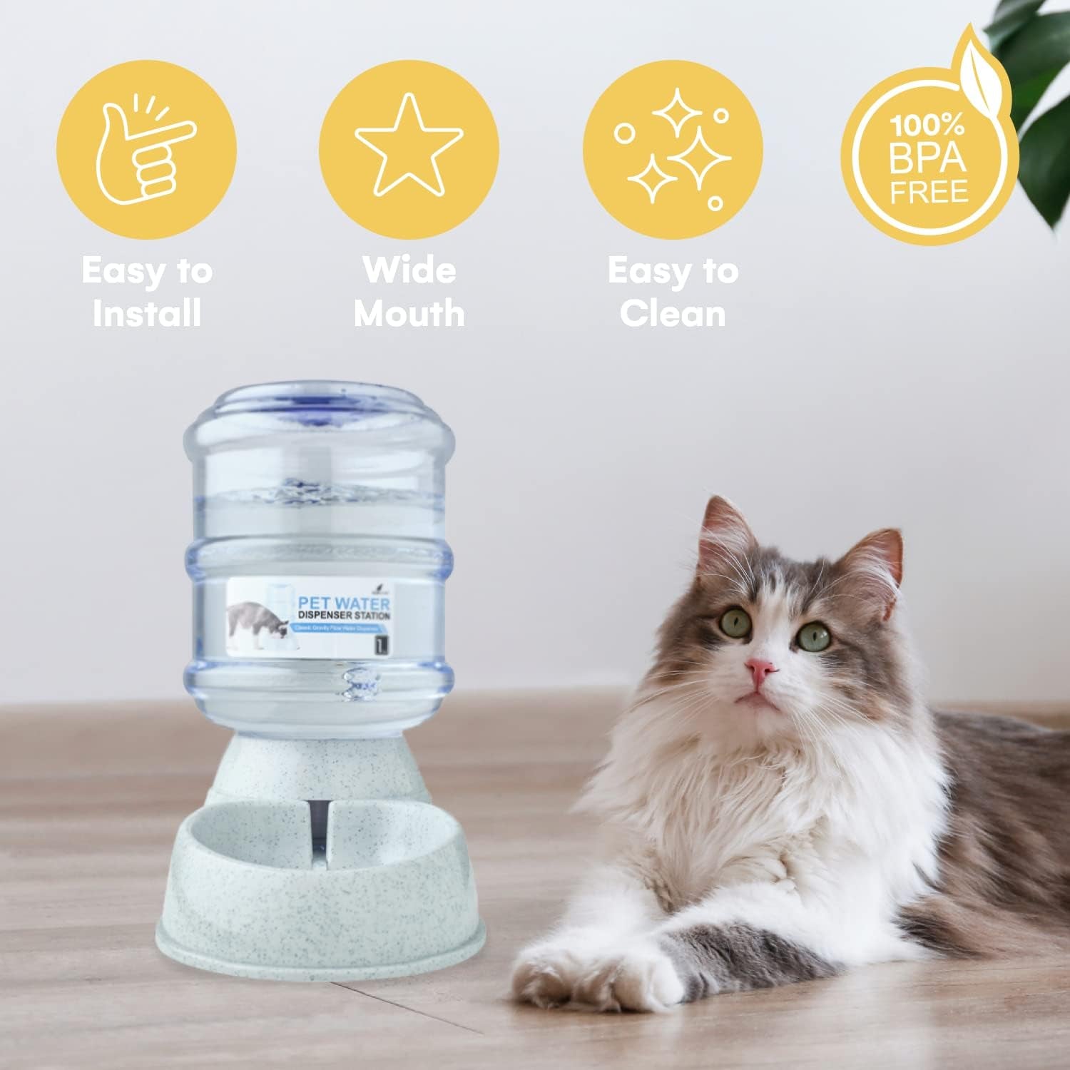 NOA Automatic Pet Water Dispenser | 3.8 L Cat and Dog Gravity Feeder, Waterer Dispenser Station, Automatic Water Station, Cat and Dog Water Bowl