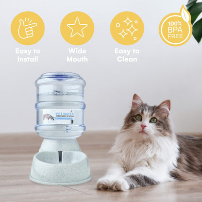 NOA Automatic Pet Water Dispenser | 3.8 L Cat and Dog Gravity Feeder, Waterer Dispenser Station, Automatic Water Station, Cat and Dog Water Bowl